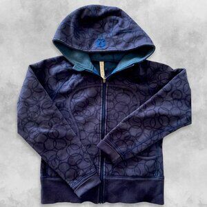 Lululemon Scuba Hoodie Full-Zip Media Pocket Cotton Fleece Black Blue Women’s M